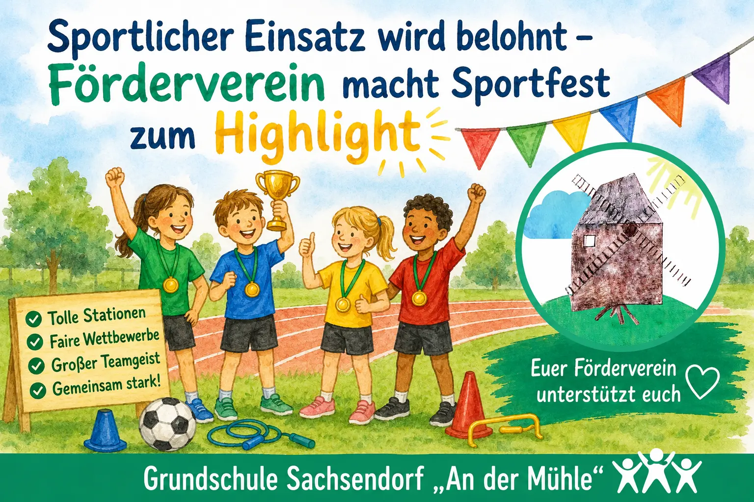 Sportlicher Einsatz wird belohnt – Förderverein macht Sportfest zum Highlight