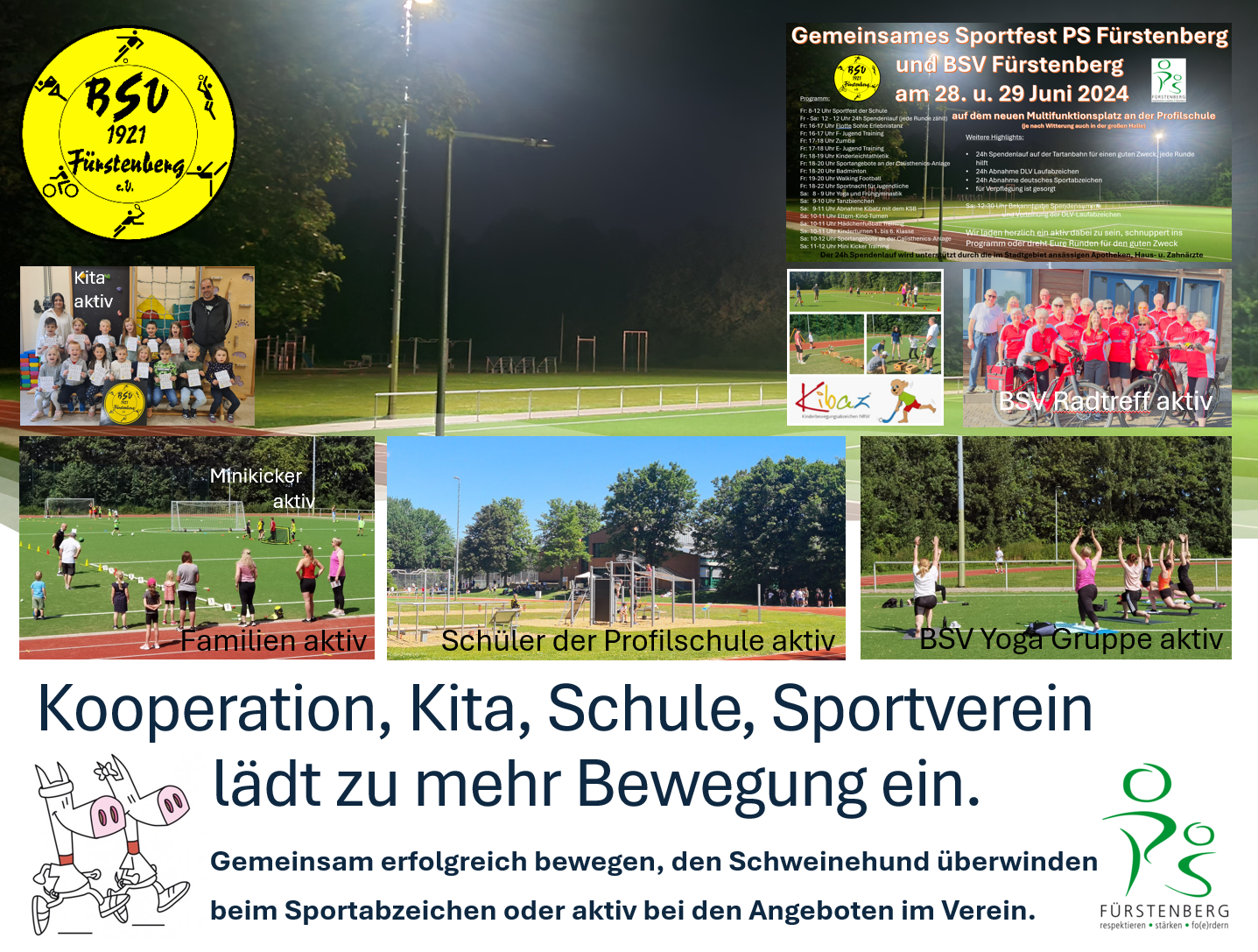 Kooperation, Kita, Schule, Sportverein lädt zu mehr Bewegung ein.